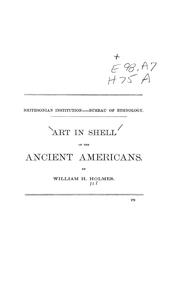 Cover of: Art in shell of the ancient Americans.