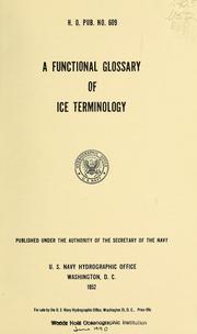 Cover of: A functional glossary of ice terminology