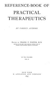 Cover of: Reference-book of practical therapeutics