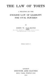 Cover of: The law of torts by Salmond, John William Sir
