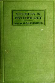 Cover of: Studies in psychology: by student teachers for teachers in training and service