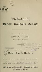 Cover of: Betley parish register [1538-1812]