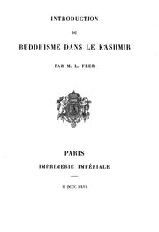 Cover of Introduction du buddhisme dans le Kashmir by Léon Feer