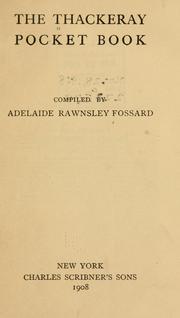 Cover of: The Thackeray pocket book