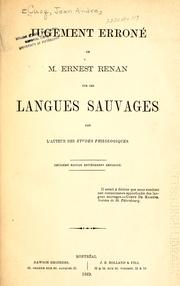 Jugement erroné de M. Ernest Renan sur les langues sauvages by J. A. Cuoq