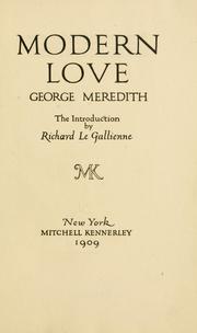 Cover of: Modern love