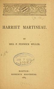 Cover of: Harriet Martineau. by Miller, Florence Fenwick