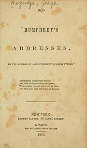 Cover of: Old Humphrey's addresses.
