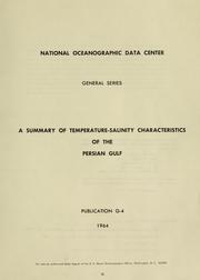 Cover of: A summary of temperature-salinity characteristics of the Persian Gulf.