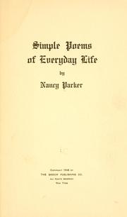 Cover of: Simple poems of everyday life by Nancy Parker