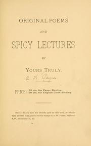 Cover of: Original poems and spicy lectures