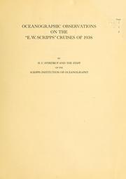 Oceanographic observations on the "E.W. Scripps" cruises of 1938 by H. U. Sverdrup
