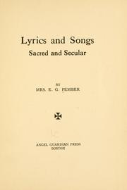 Lyrics and songs by Eliza Georgina Gibbard Pember