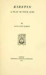 Cover of: Kirstin: a play in four acts