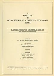 Cover of: A glossary of ocean science and undersea technology terms | Lee M. Hunt