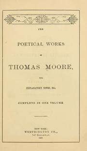 Cover of: The poetical works of Thomas Moore by Thomas Moore