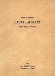 Cover of: Balts and Slavs: Their early relations.