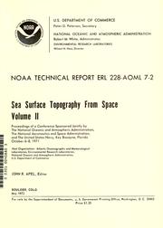 Cover of: Sea surface topography from space by NOAA-NASA-NAVY Conference on Sea Surface Topography from Space Key Biscayne 1971.