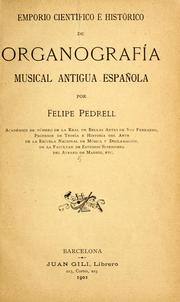 Cover of: Emporio científico é histórico de organografía musical antigua española