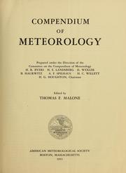 Cover of: Compendium of meteorology by American Meteorological Society. Committee on the Compendium of Meteorology.