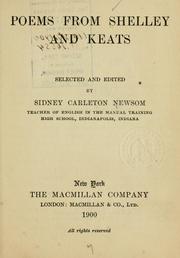 Cover of: Poems from Shelley and Keats