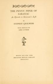 Cover of: The penny piper of Saranac: an episode in Stevenson's life