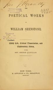 Cover of: The poetical works of William Shenstone