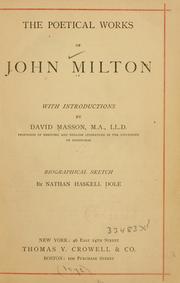 Cover of: The  poetical works of John Milton by John Milton