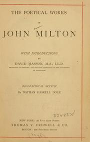 Cover of: The  poetical works of John Milton by John Milton, John Milton