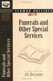 Cover of: Sermon Outlines on Funerals and Other Special Services (Bryant Sermon Outline Series)