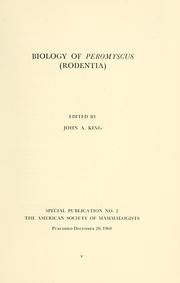 Biology of Peromyscus (Rodentia) by John Arthur King