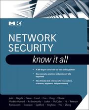 Cover of: Network security by by James Joshi ... [et al.].