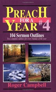 Cover of: Preach for a Year #4: 104 Sermon Outlines (Preach for a Year Series)