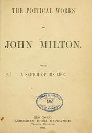 Cover of: The poetical works of John Milton. by John Milton