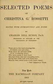 Cover of: Selected poems of Christina  G. Rossetti