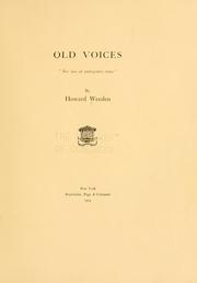 Cover of: Old voices ...