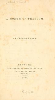 Cover of: A month of freedom.: An American poem.