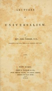Cover of: Lectures on universalism