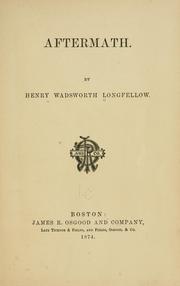 Cover of: Aftermath by Henry Wadsworth Longfellow