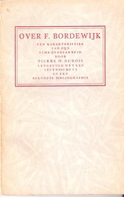 Cover of: Over F. Bordewijk by Pierre Hubert Dubois