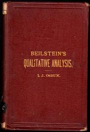 Cover of: An introduction to qualitative chemical analysis