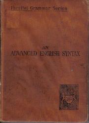 Cover of: An advanced English syntax by Charles Talbut Onions