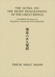 Cover of: The Sutra on the Eight Realizations of the Great Beings: [a Buddhist scripture on simplicity, generosity, and compassion]