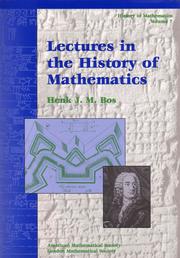 Cover of: Lectures in the history of mathematics