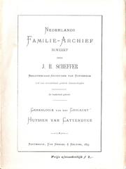 Cover of: Genealogie van het geslacht Huyssen van Cattendyke by Johannes Hendrikus Scheffer