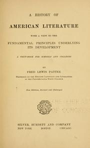 Cover of: A history of American literature by Fred Lewis Pattee