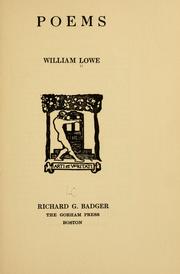 Cover of: Poems by Lowe, William