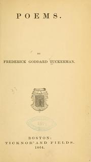 Poems by Frederick Goddard Tuckerman