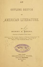 Cover of: An outline sketch of American literature