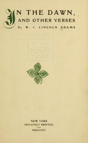 Cover of: In the dawn: and other verses